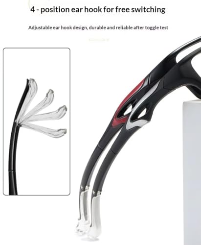 Pickleball Protective Eyewear - TR90 Sport Glasses - Black-Red