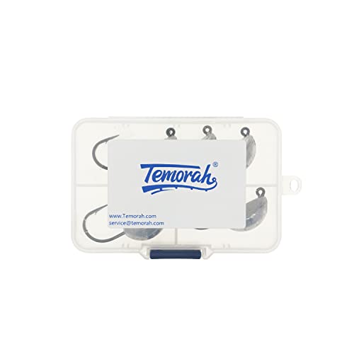 Temorah 1/2 oz Sheephead Fishing Jigs 5 Pack - Unpainted, High-Quality Metal, Mustad Hooks