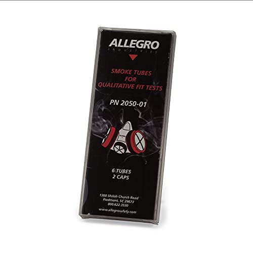 Allegro 2050-01 | Replacement Smoke Tubes for Qualitative Fit Testing | 6 Tubes with Caps | for Use with Allegro 2050 Smoke Test Kit | OSHA-Compliant Respirator Fit Test Refills