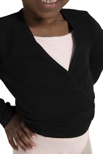 Capezio Little Girls' Classics Wrap Top - Black, 10 Years