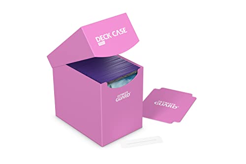 Ultimate Guard Deck Case 133+ Pink - Acid-Free Card Storage with Divider
