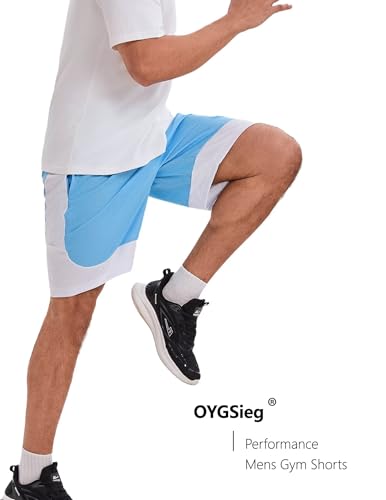 Men's Mesh Basketball Shorts with Pockets - OYGSieg 6-Pack, X-Large Set