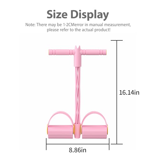 21-Piece Resistance Bands Set with 6 Tubes & Pedal Ankle Puller - Pink