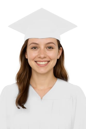 Unisex Graduation Cap with Tassel - Matte White