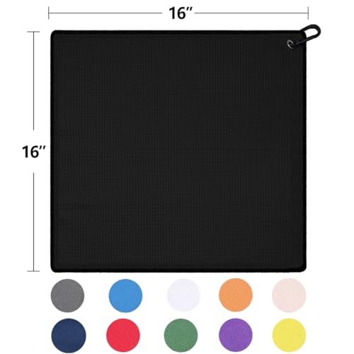 Microfiber Golf Towels with Club Brush Set - 2 Pack, White