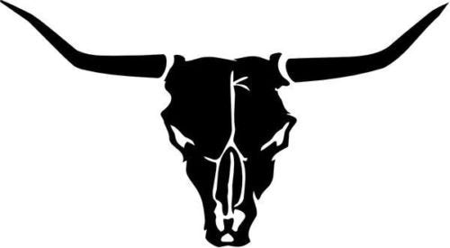 Longhorn Cattle Skull Vinyl Decal - Weatherproof Car & Truck Window Sticker