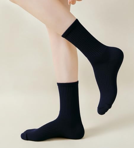 Looknniy 20 Pairs Women’s Athletic Crew Socks Moisture-Wicking Cushion - One Size Black