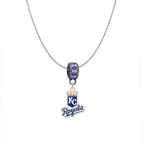 Kansas City Royals Charm - Large Hole Bead Bracelet & Necklace Pendant