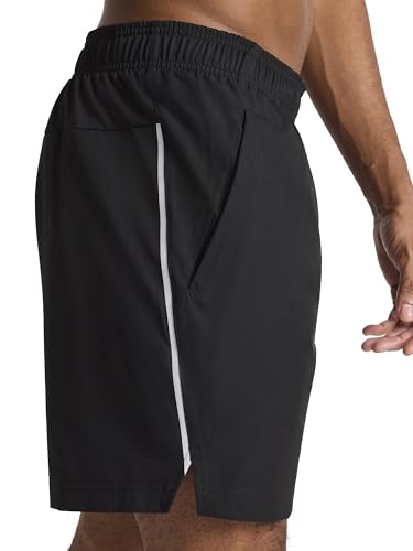 Reebok Men's Warm Up Training 7” Shorts - Large Black, Performance Stretch Fabric