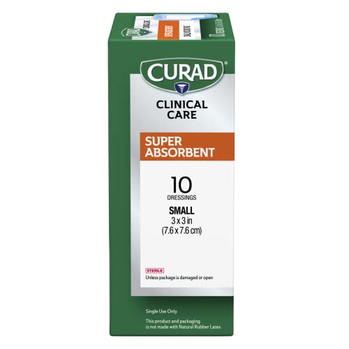 Super Absorbent Wound Dressing Pads, 3" x 3" - 10 Count