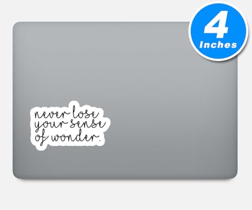 Never Lose A Sense of Wonder Inspirational Quote Vinyl Stickers - 2.5 Inch