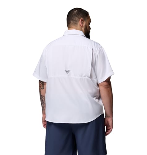 Columbia Men's PFG Backwater Short Sleeve Fishing Shirt - XL White UPF 40 Breathable