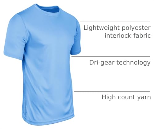 Champro Men's Vision Lightweight Polyester T-Shirt Jersey - Small Light Blue