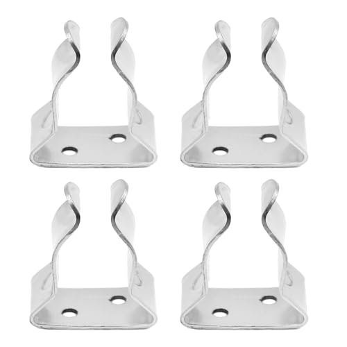 Big 4-Pack Stainless Steel Boat Hook Spring Clips, Marine Paddle & Gaff Holders