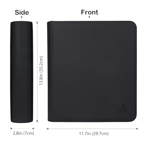Rayvol Black Trading Card Binder 9-Pocket Pages for 1404 Cards, Water-Resistant