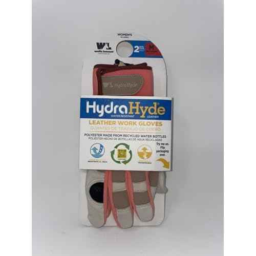 Wells Lamont Women's HydraHyde Leather Work Gloves 2 Pair Pack Medium Water Resistant Breathable Durable