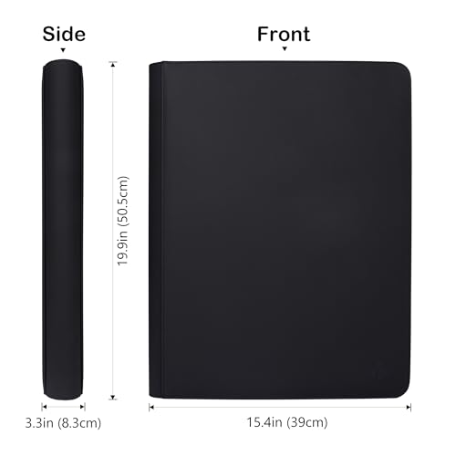 Rayvol 16-Pocket Top Loader Binder Black for 704 Cards - Side Loading Album