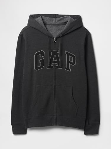 GAP Men's Heritage Logo Full Zip Hoodie Charcoal Grey Medium