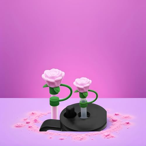Rose Flower Silicone Straw Covers for Stanley Cup - Purple
