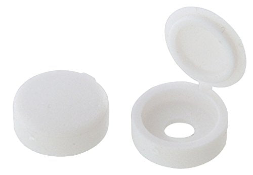 1/4-Inch Hinged Screw Cover Caps - White Nylon Fastener Protectors, 10-Pack