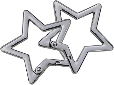 Star Carabiner Keychain - Stainless Steel Star Shaped Snap Hook - Silver