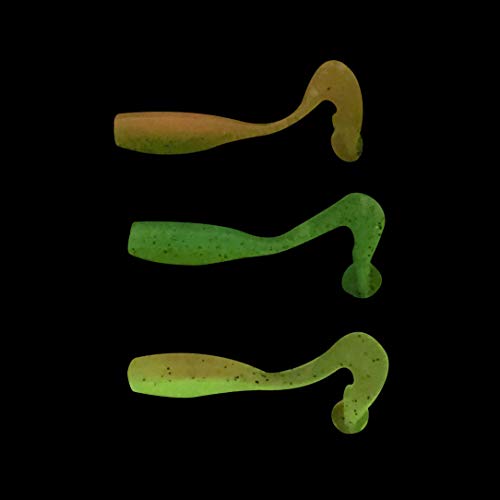 Crappie Fishing Lure - Mo' Glo Stroll'R Glow-in-The-Dark, 2.5" - Electric Chicken, Pack of 12