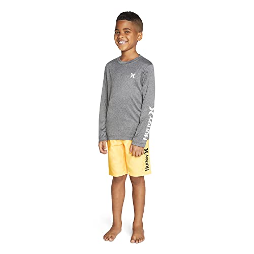 Hurley Boys' Long Sleeve Graphic T-Shirt - Medium Black Heather