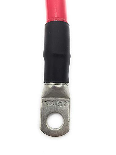 End Game Marine Battery Cable 1ft with Red Positive Lug, 3/8" Terminal, Made in USA