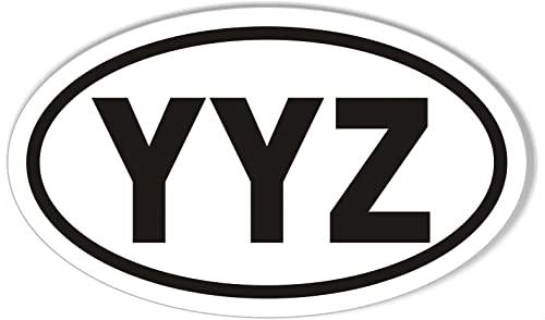 YYZ Oval Bumper Sticker - Durable 3x5 Inch Design