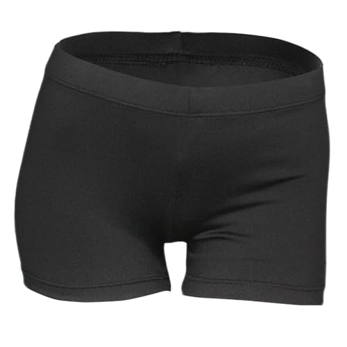 Girls Sparkle Gymnastics Shorts - Athletic Tumbling Dancewear - Black 6-7Y
