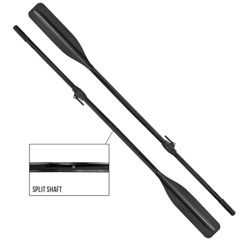 6' Flat Blade Boat Oars - Lightweight Detachable Pair with Sleeves
