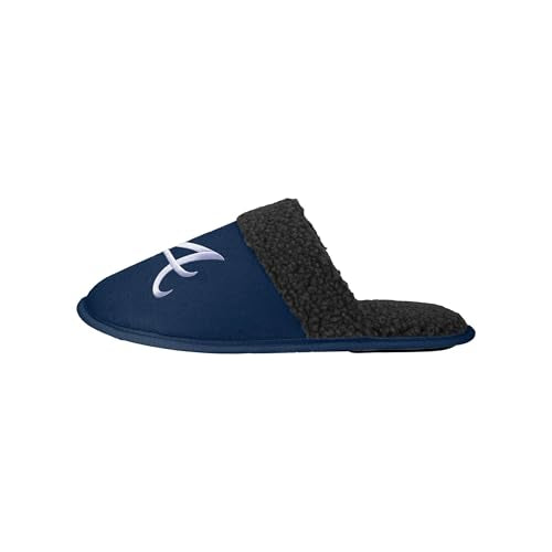 Men's Suede Sherpa Scuff Slippers - Atlanta Braves - Large