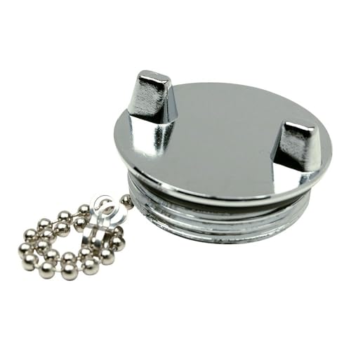Seachoice Chrome-Plated Gas Fill Cap Replacement for Deck Mount Fill Plate