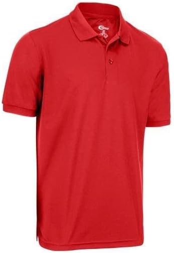Premium Wear Men's High Moisture Wicking Polo T-Shirt - True Red | 3X-Large Size