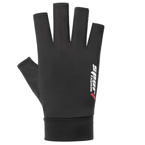 Breathable Half-Finger Cycling Gloves - UV Protection Mesh - Black, One Size