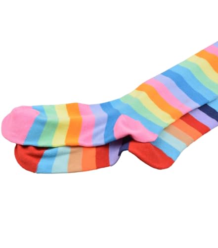 Athletic Knee High Socks - Pastel Rainbow Stripe - 1 Pair