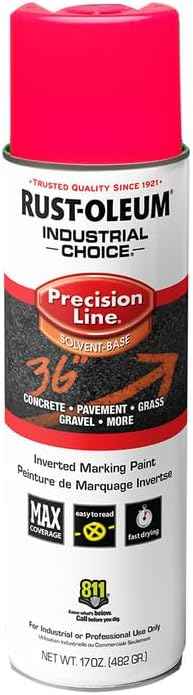 Fluorescent Orange Marking Spray Paint - Rust-Oleum 12 Pack, 17 Oz Inverted Solvent-Based