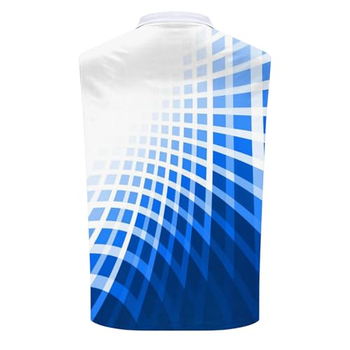 Men's Quarter Zip Golf Tank Top - Sleeveless Polo Shirt - Blue, X-Large