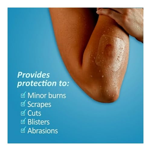 Nexcare Tegaderm Transparent Dressings 4x4¾ Inches - 4 Count Waterproof Wound Cover