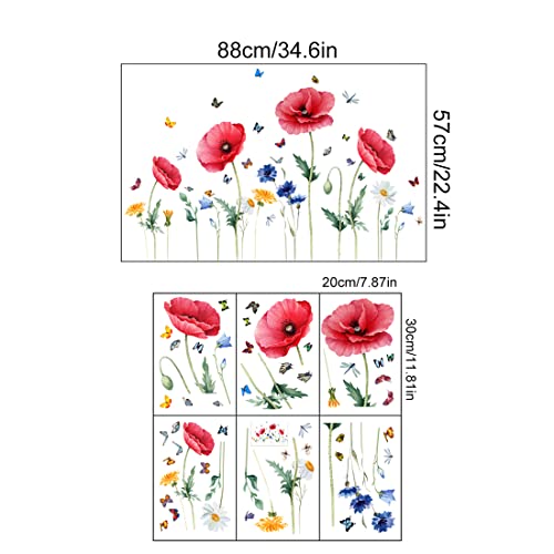 Wall Decals Vinyl Stickers, Removable Murals, Flowers Theme