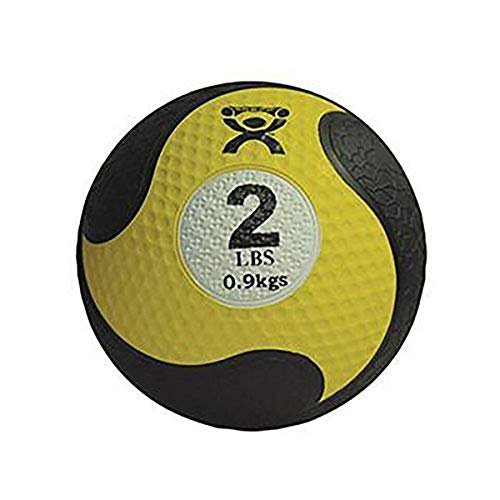 Rubber Medicine Ball - 2lbs Yellow, Easy-Grip Surface