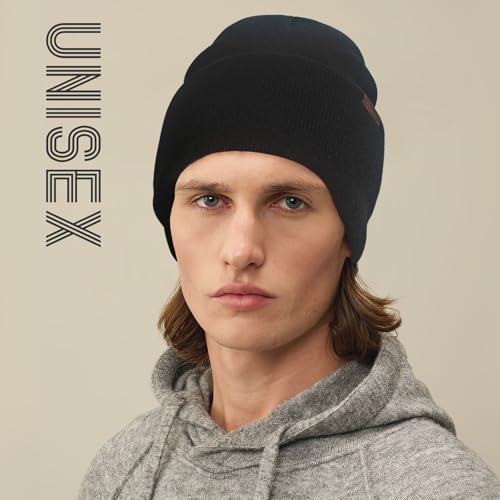 Light Gray Unisex Knit Cuffed Beanie Hat - One Size