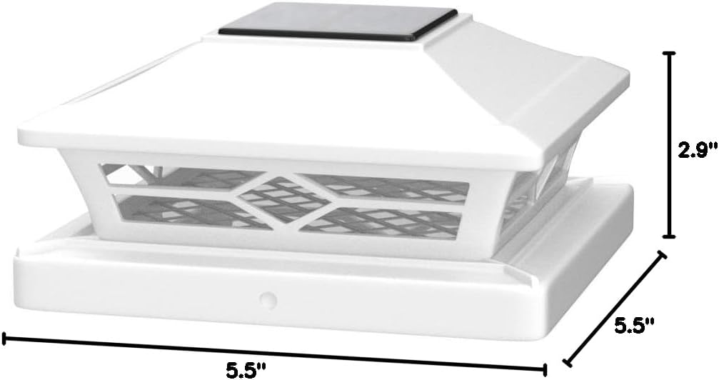 Solar Post Cap Lights 6-Pack - Waterproof LED Outdoor Lighting for 4x4 & 6x6 Decks, 2 Color Modes