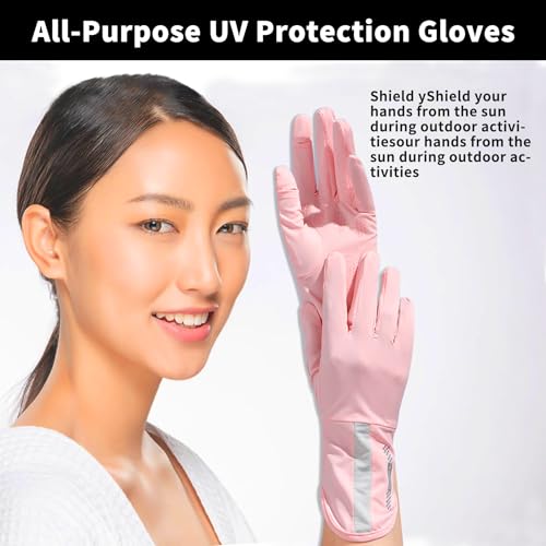 UV Protection Driving Gloves for Women - 2 Pairs Grey & Pink