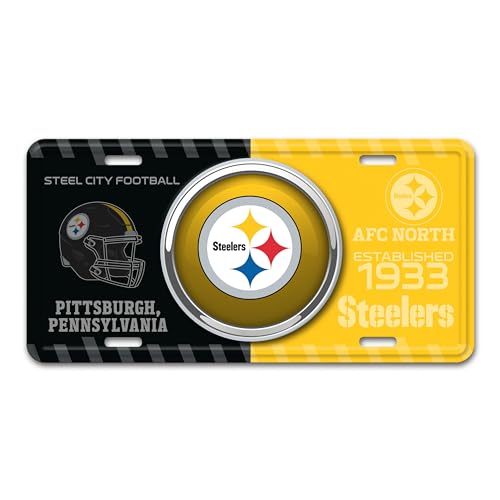 Pittsburgh Steelers Embossed Metal License Plate - Recycled Aluminum