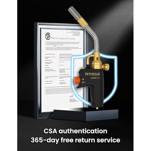 Propane Torch Head, GJ-8000pro High Intensity Torch Head, Trigger Start Gas Torch Kit for Propane, Pencil Flame Welding Torch Fuel by Mapp/Map/Propane, Soldering, Cooking£¨CSA Certified)