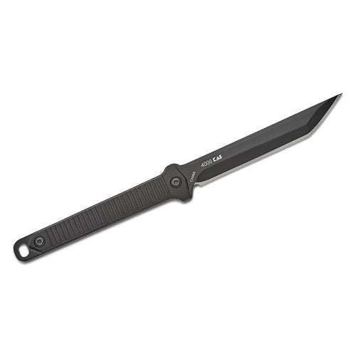 Kershaw Dune Full Tang Neck Knife (4008X) Compact 3.8 3Cr13 Stainless Steel Fixed Blade with Black-Oxide Finish, Textured Injection Molded Handle, Secure Molded Sheath and Lanyard, 2.5 oz.