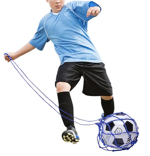 Football Storage Bags - 2 Pcs Black & Blue Net Drawstring