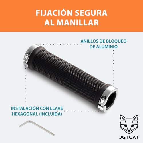 Mountain Bike Handlebar Grips - 130mm x 22mm - Black/Silver