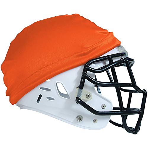 Football Helmet Scrimmage Cap - Stretch Polyester, Orange